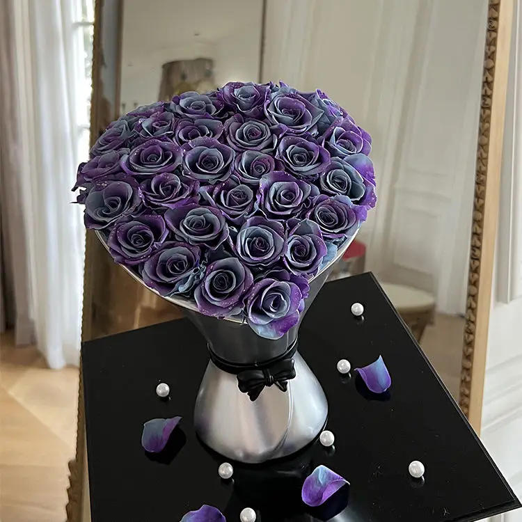 Wholesale Preserved rose bouquet  Natural Real Fresh Preserved rose Flowers Bouquet for Valentines Day Gift