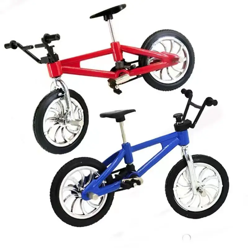 2023 Hot Selling Mini Simulation Alloy Finger Bikes Toy Finger Bicycle Fixed Bicycle Novelty Toys For Children Birthday Gift