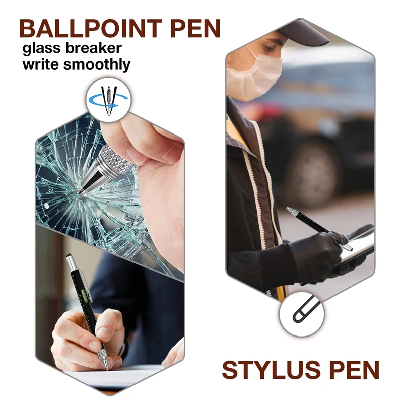 China Wholesale 6 in 1 Multitool Pen Gadgets Tools for Men Level Gauge Screw Driver Touch Screen Head Birthday Gifts