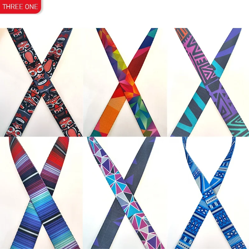 Factory Direct Sales Nylon Heat Transfer Webbing Polyester Printed Webbing Printed logo Buckle 1 Inch Nylon Webbing