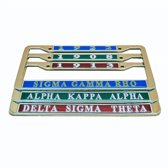 All Groups Sorority Stainless Steel Car Frame /Greek Letters Metal License Plate Frame / Gamma Rho Car Frame