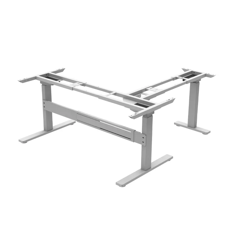 Electric Sit To Stand Office Desk Convertible Ergonomic Metal Steady Of L Shape Frame Computer Adjustable Height Table
