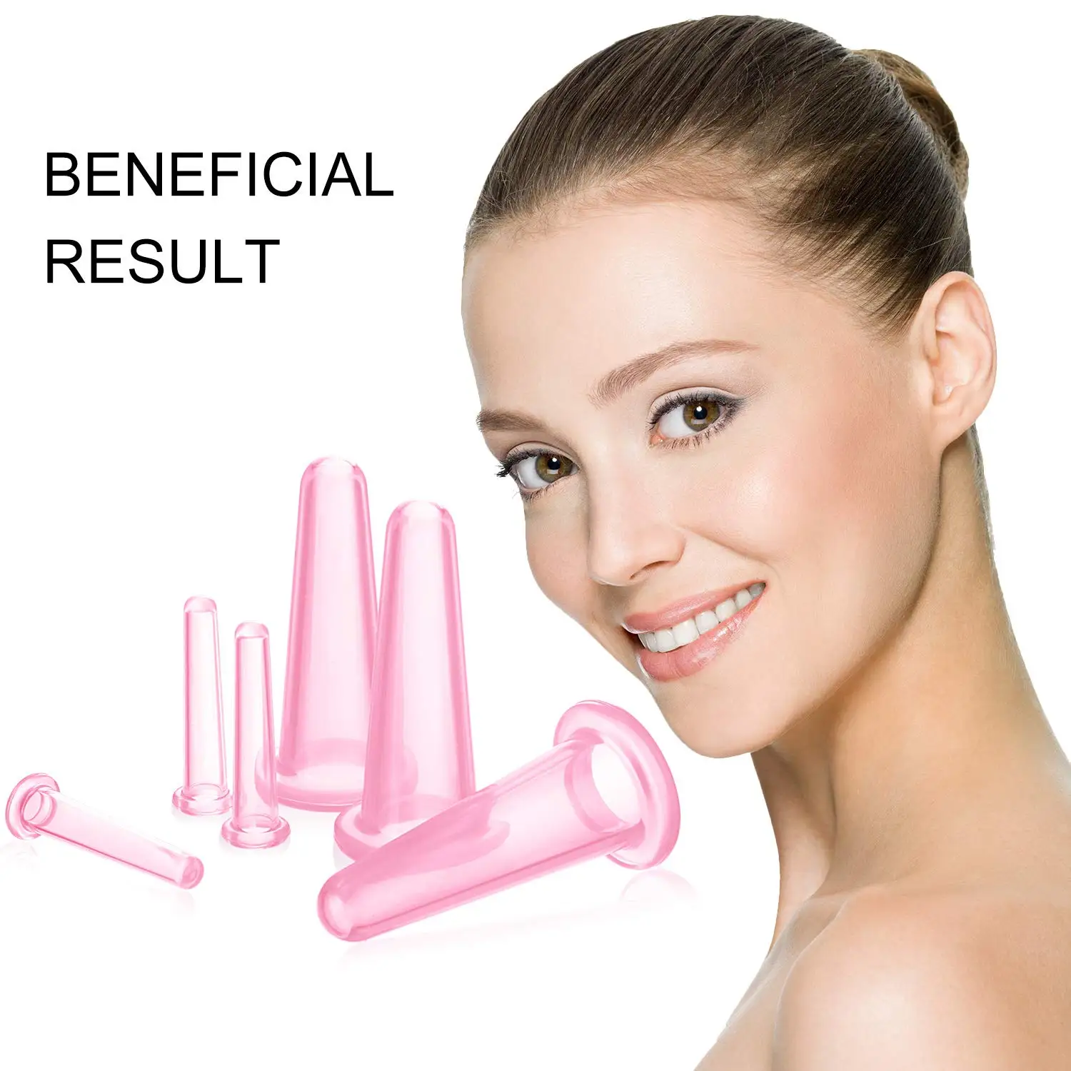 Vacuum Massage Cup Face, Neck, Eye Silicone Facial massage Face cupping Set