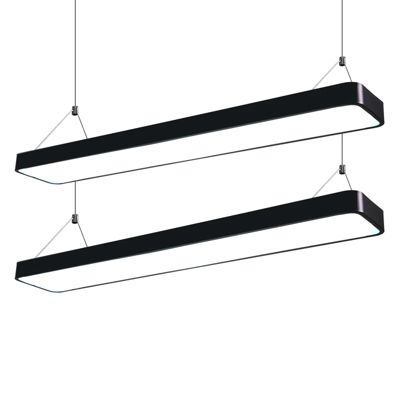 Rectangular Linear Studio Office Chandelier Led Hanging Lights Lighting Ceiling Lamp Rectangular Energy-saving Lamps
