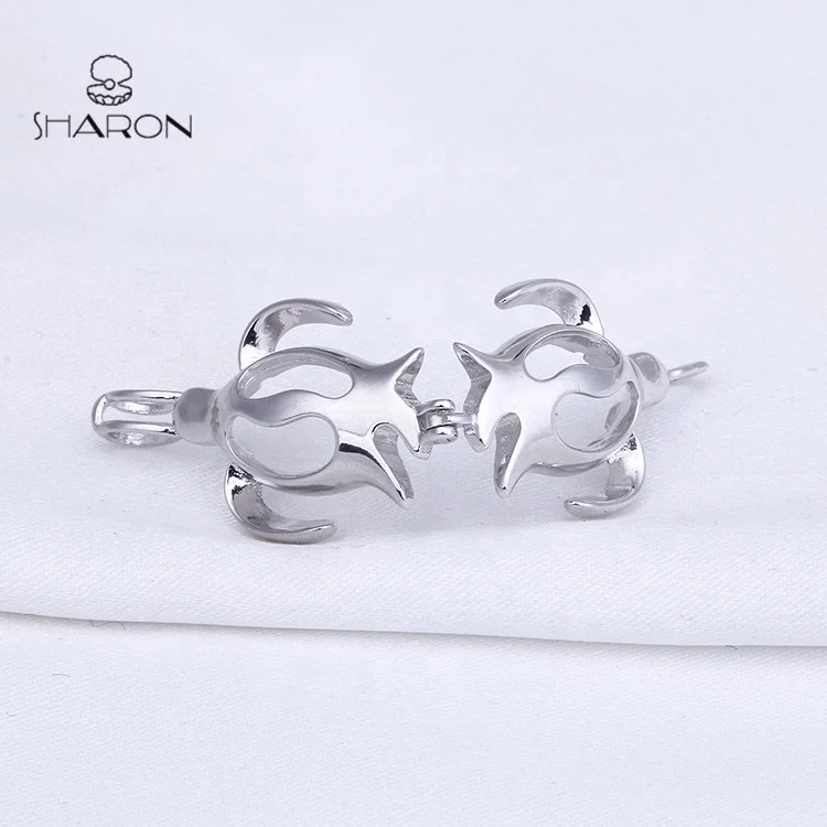 
CS0103 Cute Penguin Sterling Silver Pearl Cage Pendant Animal Design Cage Pendant For DIY Necklace 