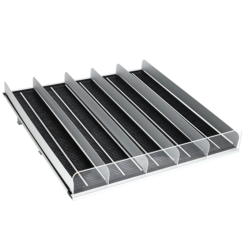 Commercial Refrigerator Accessory Gravity  Roller Shelf Metal Equipment Beverage Shelf Pusher System