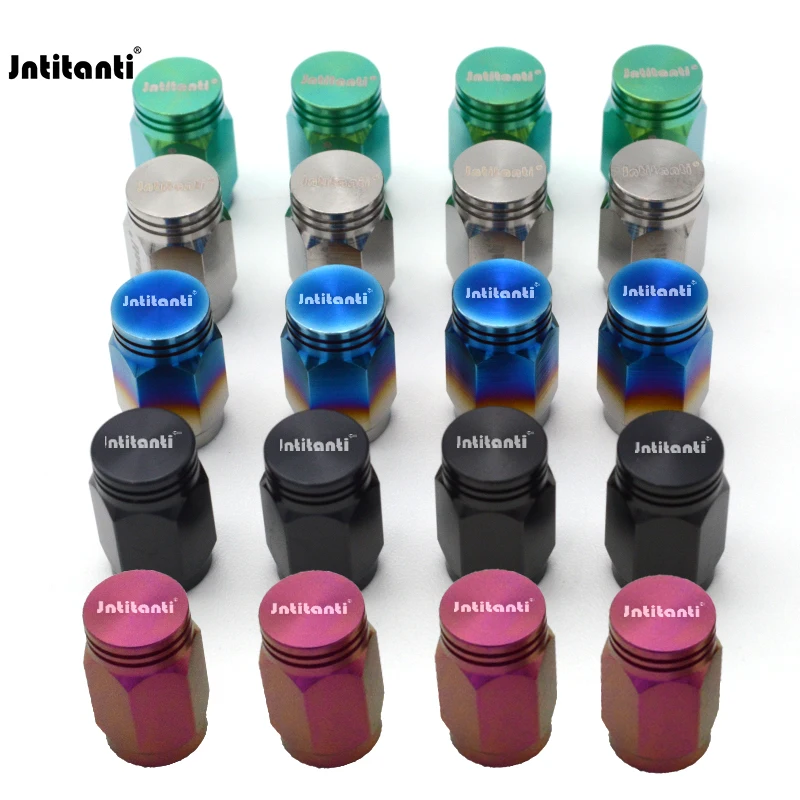 Jntitanti high quality Custom color Gr.5 titanium wheel valve stem caps