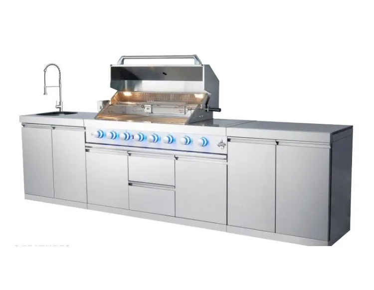 Modern Modular Stainless Steel Kitchen BBQ Outdoor Metal Grill Outdoor Barbecue Kitchen Cabinets