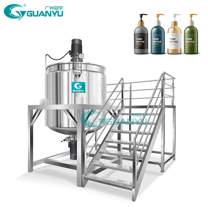 High shear stainless steel 500L 1000L 2000L 5000L  cosmetic homogenizer machine shampoo mixer and homogenizer tank