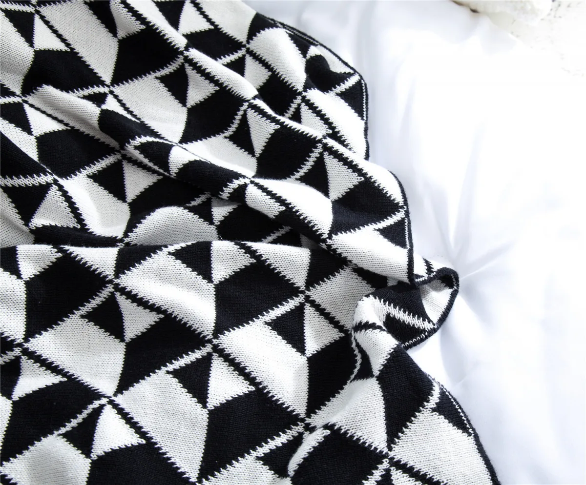 
Summer knit cool crochet knitted throw Baby Organic Cable Bamboo Blanket 