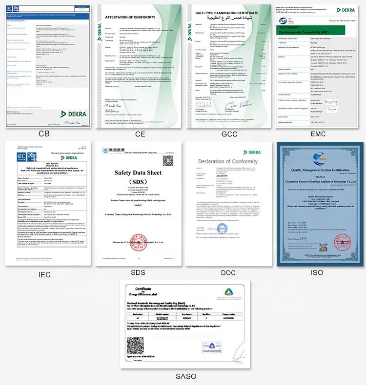 CE Approved Australia Hot Sale Full DC Power Solar Air Conditioner for Schoole/Home/Hotel