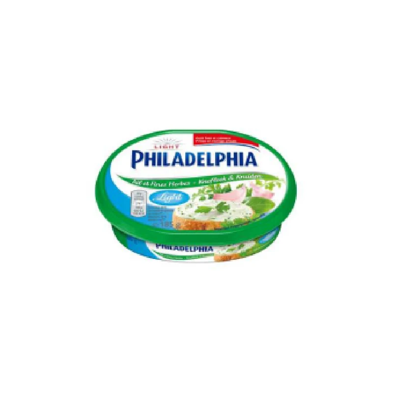 
PHILADELPHIA private label LIGHT Garlic & herbs low fat natural cheese 
