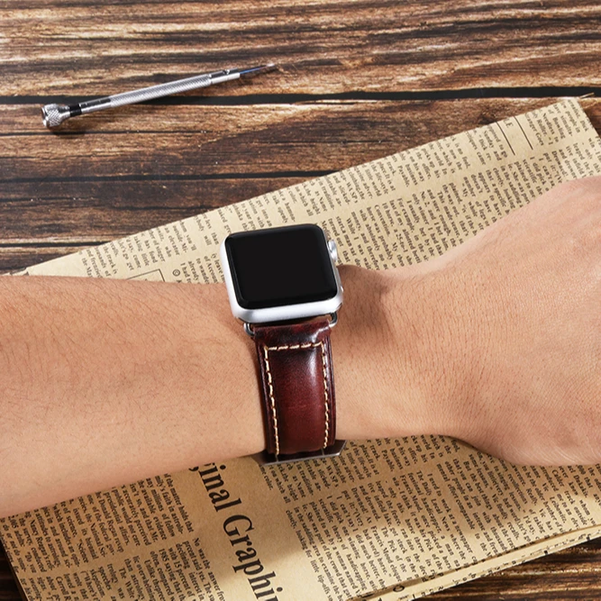  Ремешок из натуральной кожи для apple watch band 6 5 4 3 2 1 38 40 42 44
