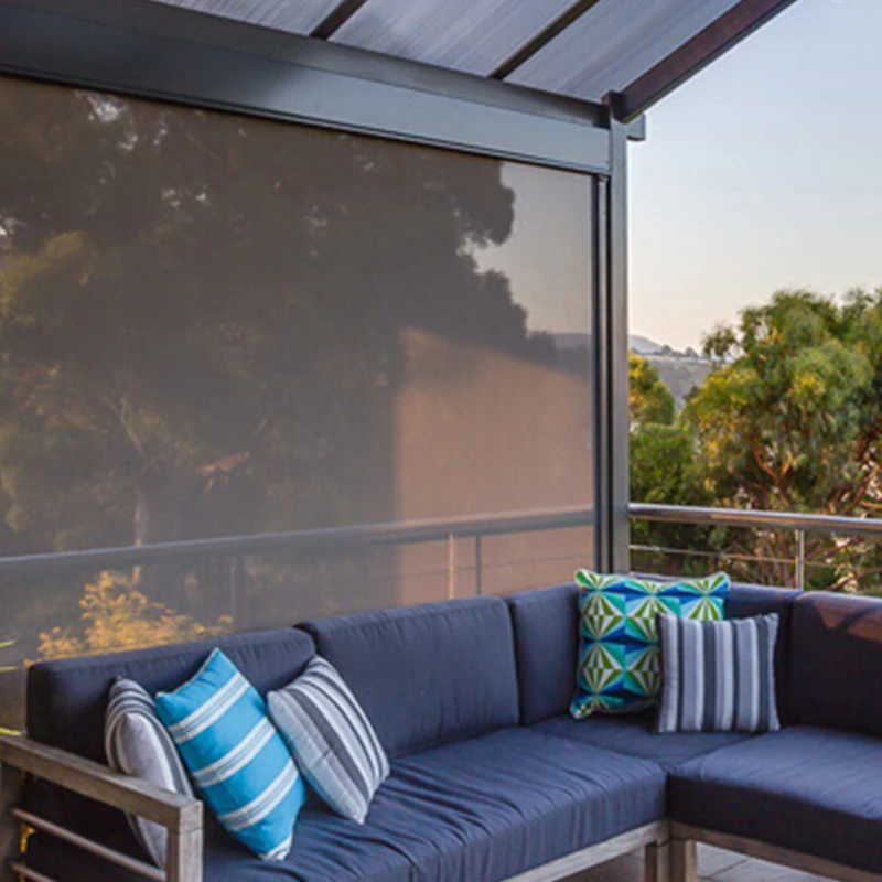 Motorized Patio Electric Blinds For Outside Patio Side Track Motorized House Screens Zip Screen Outdoor Blinds