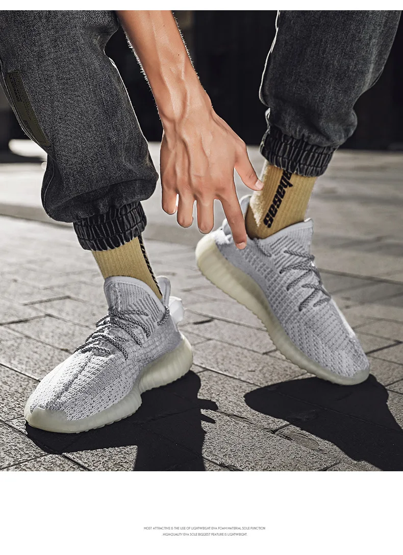 Yeezy V2 Hot Sale Walking Style Shoes Fashion Casual No-Slip Men Yeezy Shoes Slip On Men Casual Shoes