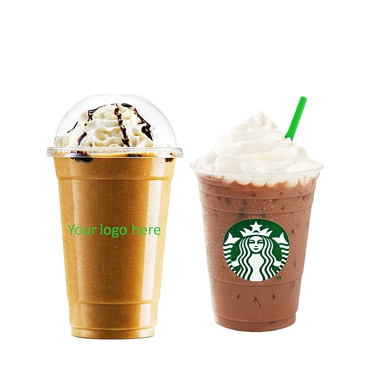 dome lids takeaway latte cups 32 oz PET recycled plastic plastik bardak ice coffee glass blend cups