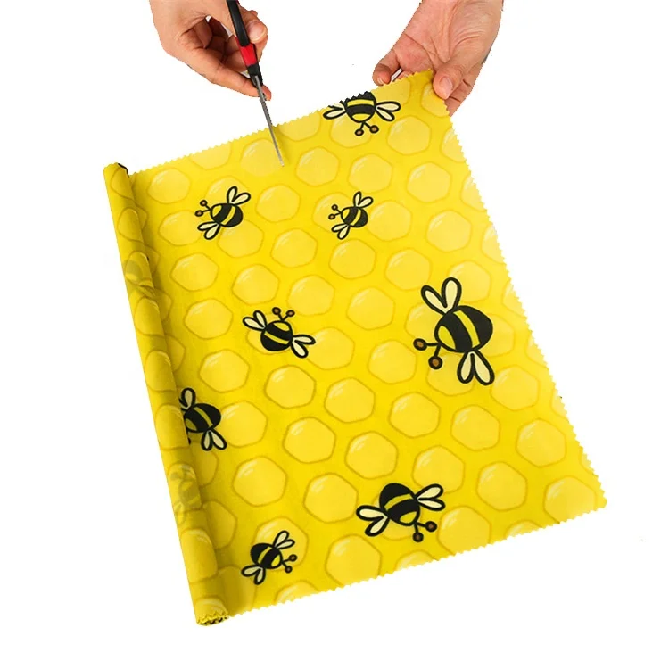 
2021 HOT Product Organic Food Grade Cotton Fabric Sandwich Reusable Beeswax Food Wrap Roll 