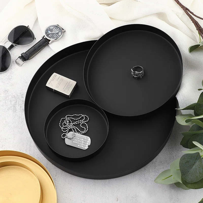High Quality Gold Stainless Steel Round Jewelry and Make Candle Plate Decorative Tray