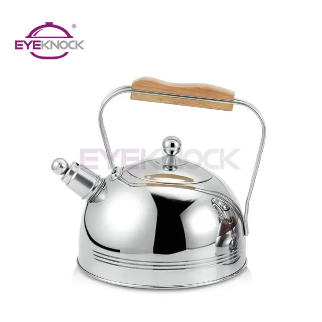 2.5L Stainless steel water kettle with wood handle Gas Stove whistling water Kettle
