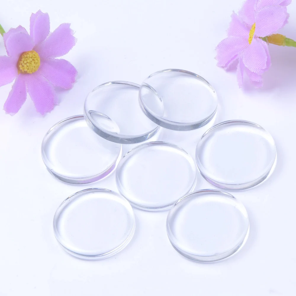 Chanfar Transparent Clear Picture Round Glass Cabochons Flat Back 12mm for Pendant Base