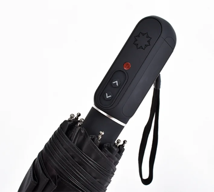 New design 3 folding umbrella with case usb charging hight quality smart electric fully automatic auto opening close umbrellas