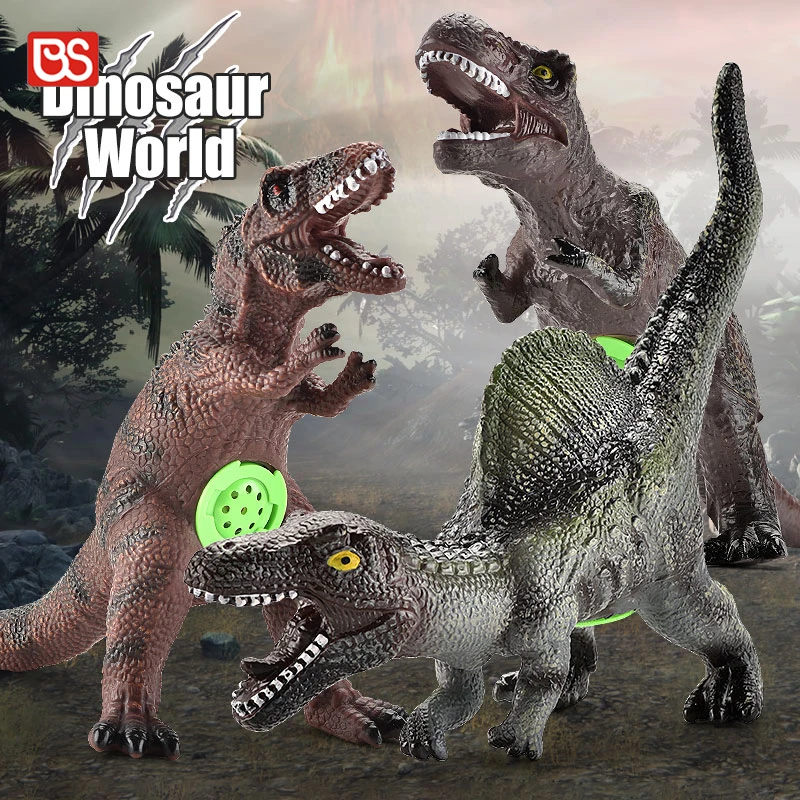 BS 6 Kinds Mixed Animal Toy Light And Music Dinosaur Models Vinyl Dinosaur Toys Realistic With IC