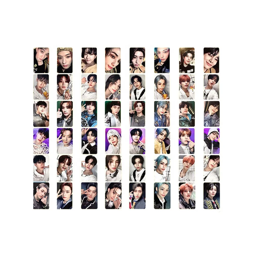 8 sets of KPOP rock star album photo cards for homeless children, double-sided postcards, Leeknow Bang Chan Hyunjin Felix Lomo