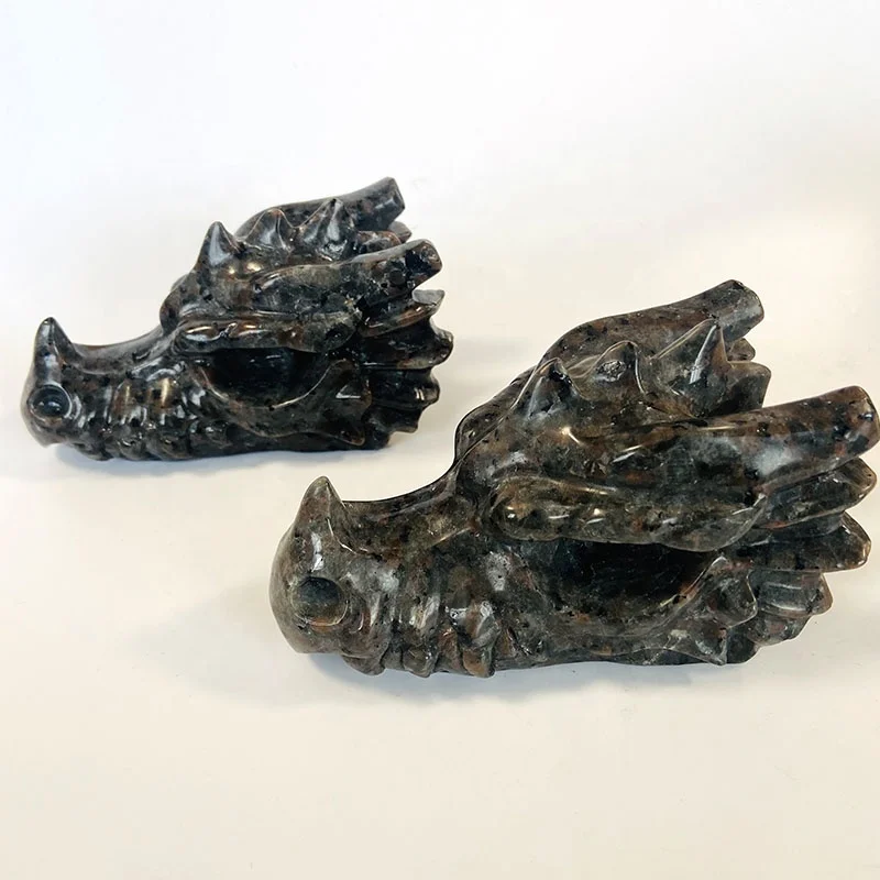 Dragon Head Crystal Wholesale Yooperlite Hand Carved Crafts for Fengshui