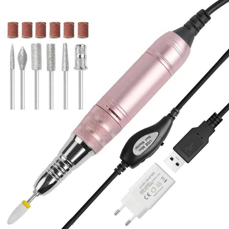 Высокое качество 30000 об/мин Usb Efile бесщеточный двигатель сильный перезаряжаемый розовый полировщик Фрезер для ногтей