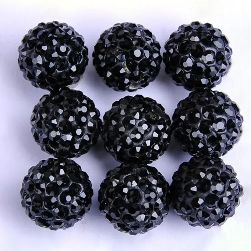 Bracelet 10mm double hole shambhala full diamond bracelet loose bayberry full diamond ab polymer drill ball rhinestone beads