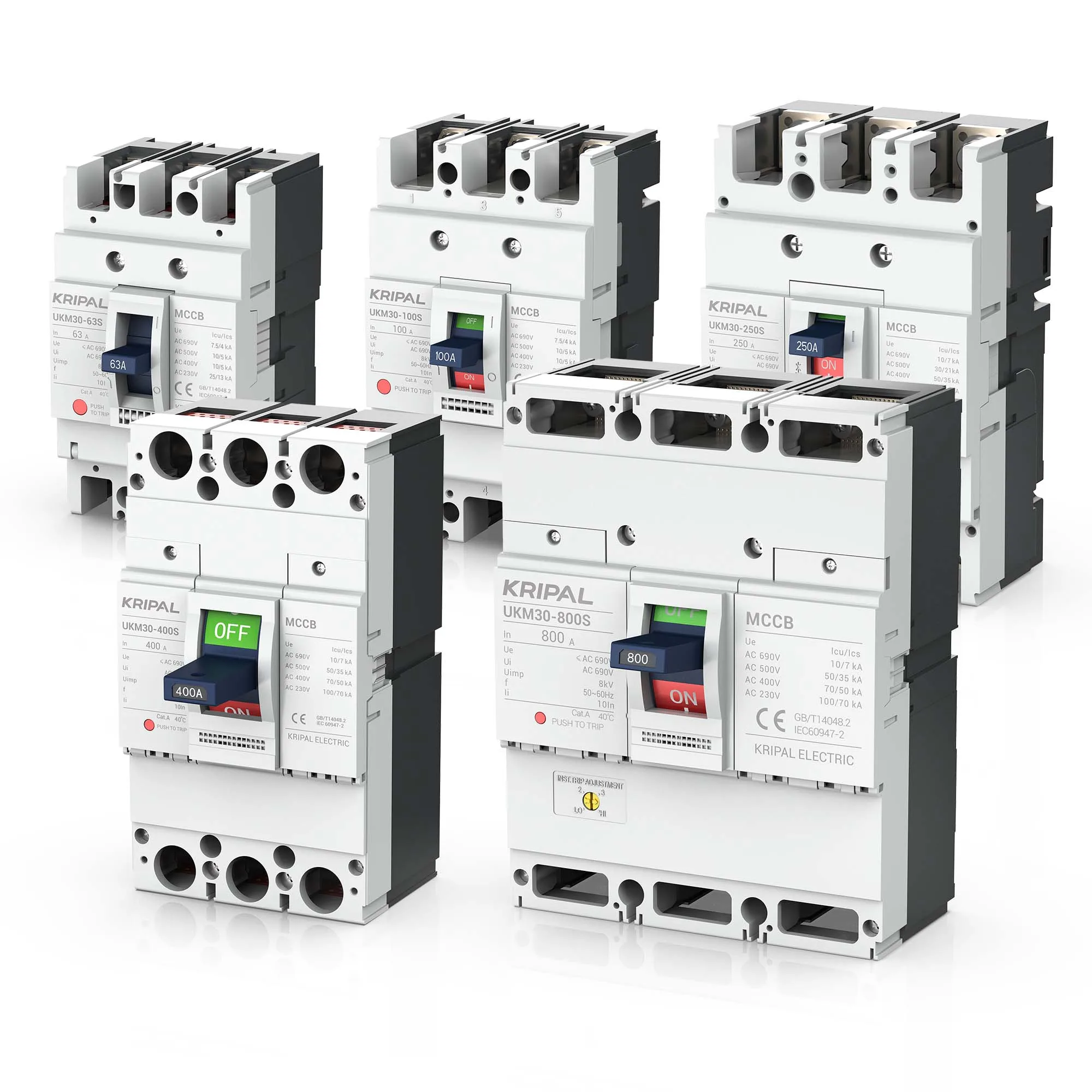 MCCB Manufacturer KRIPAL 2P 40A molded case circuit breaker AC ABS MCCB 40amps Dual Pole air circuit breaker BOX for power panel