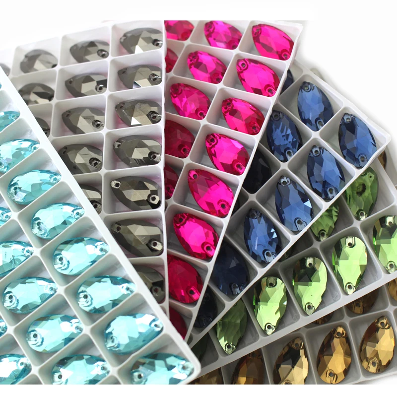 Прямая поставка с фабрики шьют стразы в форме кристаллов капель аксессуары для одежды