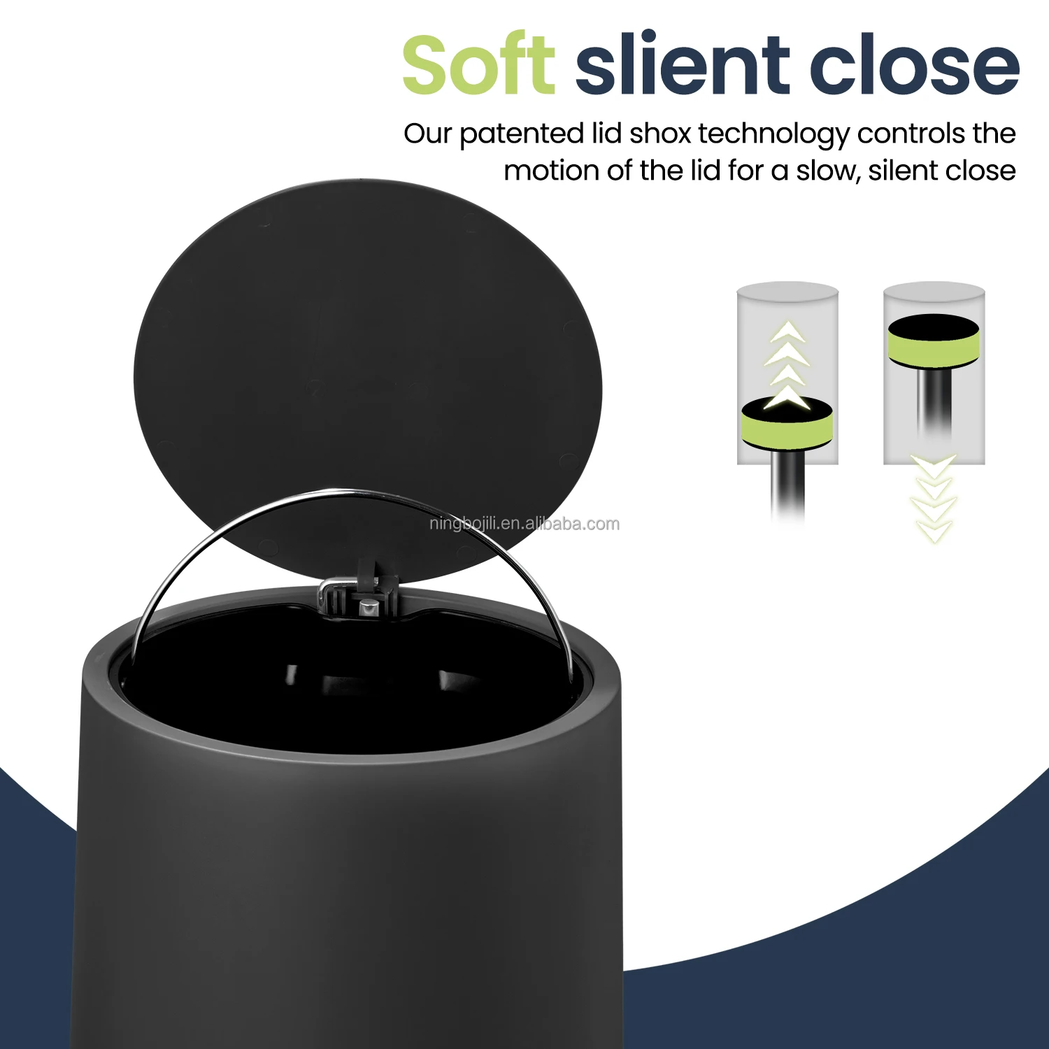 2024 J&L OEM 5L Sensor Recycle Cans Stainless Steel Kitchen Smart Dustbin Garbage Cans Waste Foot Pedal Trash Bins