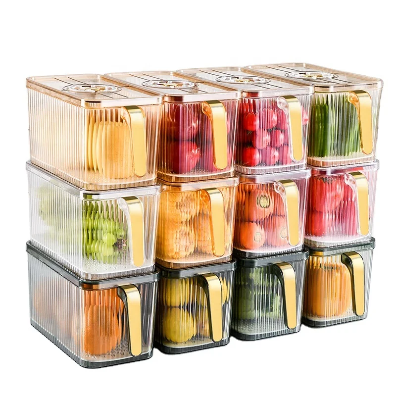 Fridge Bins Freezer Bins Refrigerator Organizer Stackable Food Storage Containers BPA Free Drawer Organizers For Refrigerator