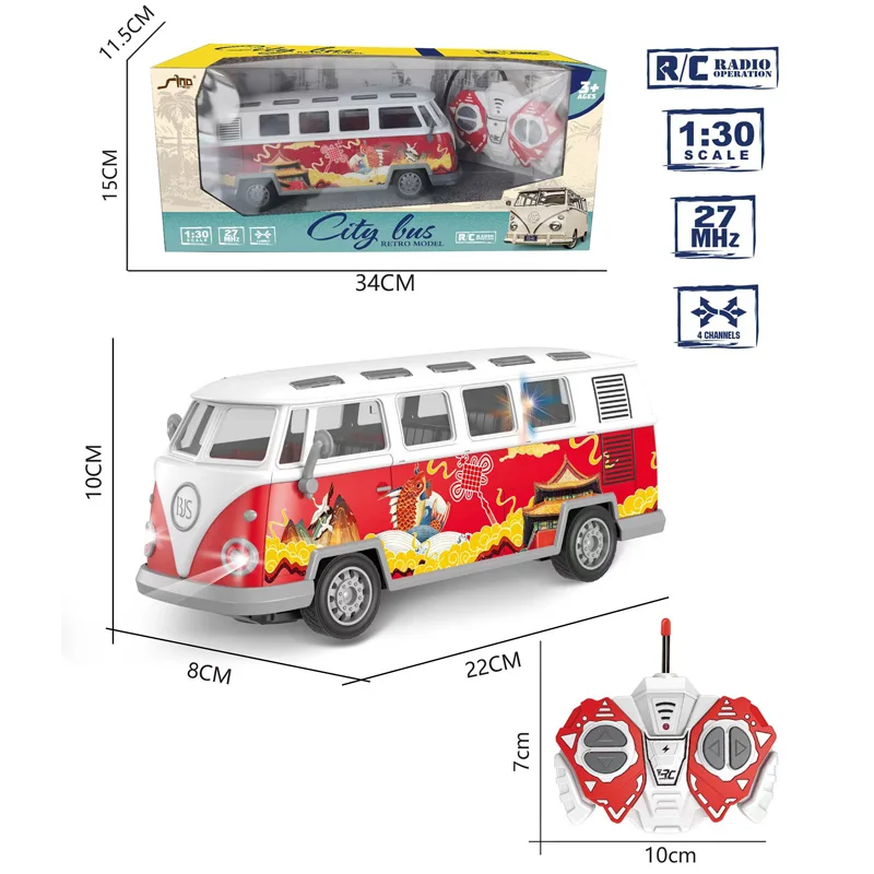 Classic bus rc buses toy classical car wireless control racing car remote controlled radio toys rc cars trucks camping bus child