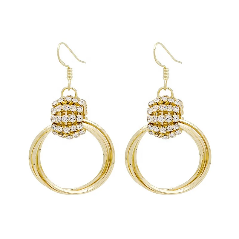 PUSHI jewelry s925 South Korea temperament fashion multi-layer ring earrings new personality net red design sense ring earrings female