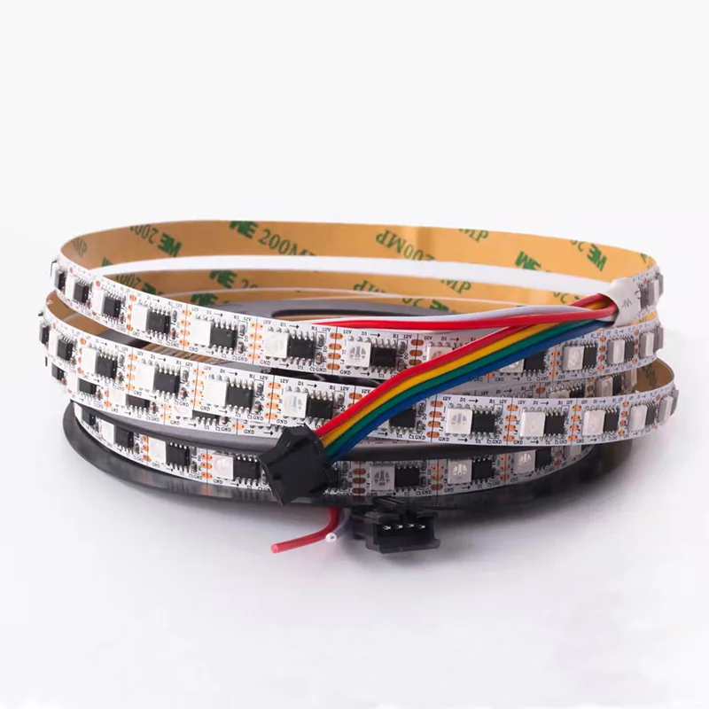 Индивидуально Адресуемая Светодиодная лента MT1809 Smart IC SMD 5050 4 провода RGB 60 светодиодов 12 В постоянного тока водонепроницаемая светодиодная для дома