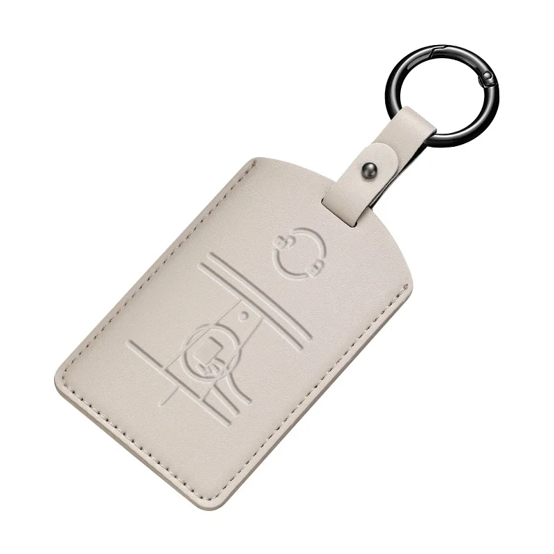 Card keycase genuine leather bag Car keys cover shell for tesla 3/y