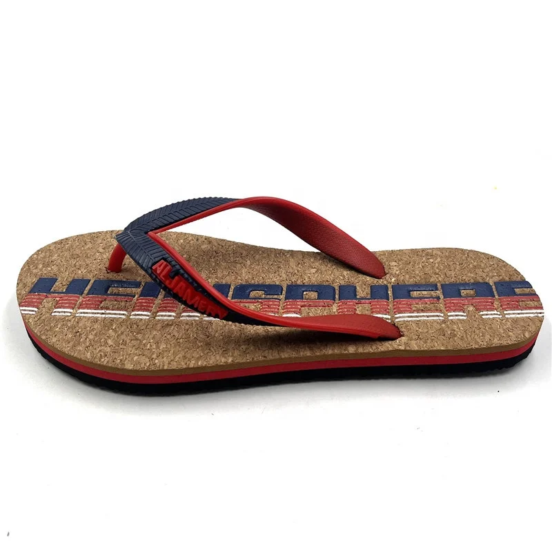 Custom Sawdust Wood Grain Flip-flops for Men and Women Rubber EVA Beach Slippers