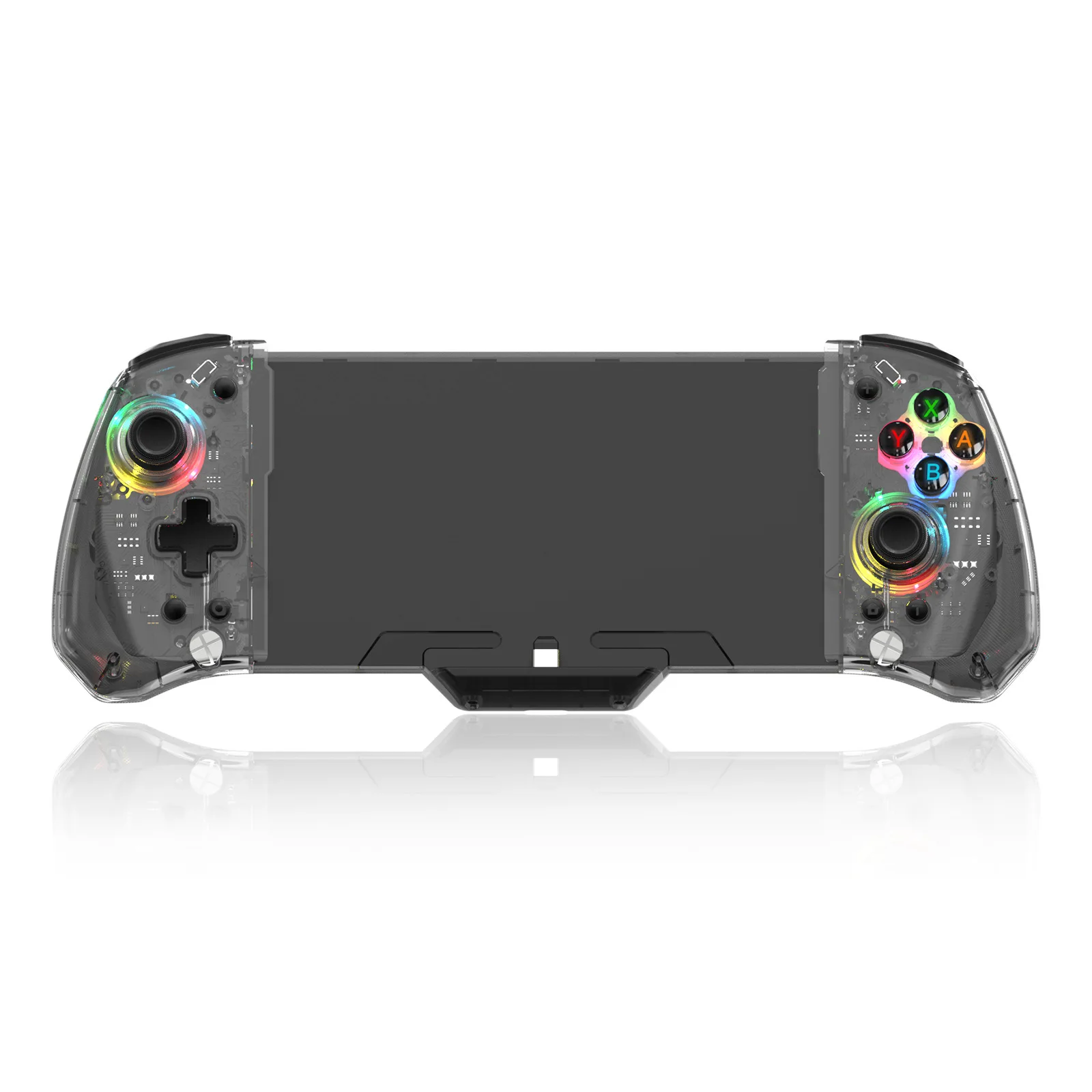 Wired Handheld Controller RGB Transparent Turbo Vibration Joystick Game Accessories For Nintendo Switch Joycon Gamepad