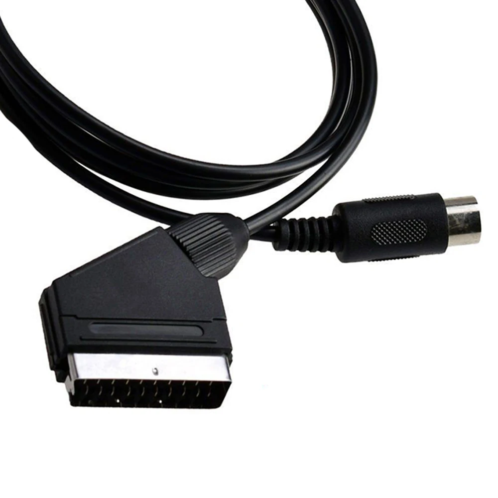 1.8m 6ft V-pin Scart cable For Sega Megadrive 1 Genesis 1 Master System 1 RGB AV Scart Cables Cord Lead