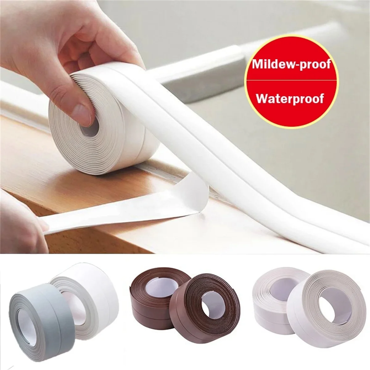 3.2m Bathroom Kitchen Shower water proof mould proof tape Sink Bath Sealing Strip Tape Self adhesive Waterproof Plaster