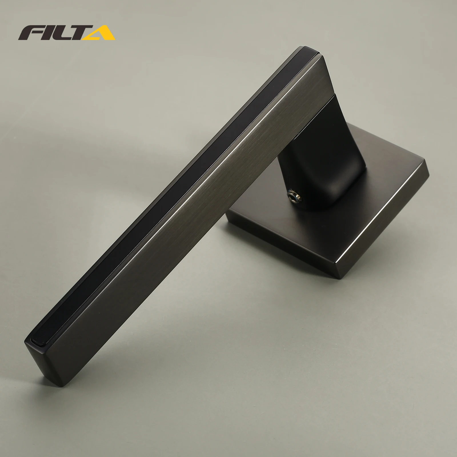 Square Door Handle Euro Profile Cylinder Escutcheon Contemporary Matte Black Door Handle Lock Set