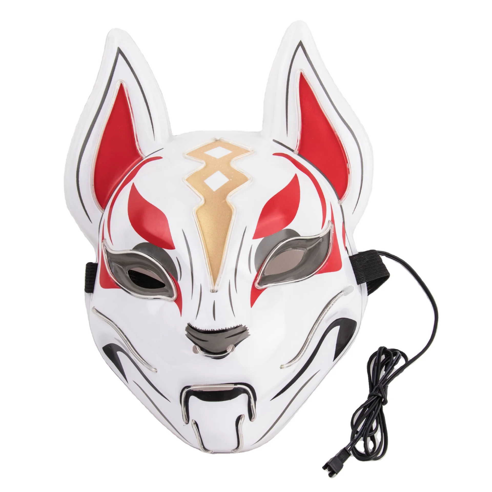 Wholesale EL Wire Light up Party Mask Neon Glowing Flashing Lighting Fancy Ball Costume Masque Funny  Fox Party Mask