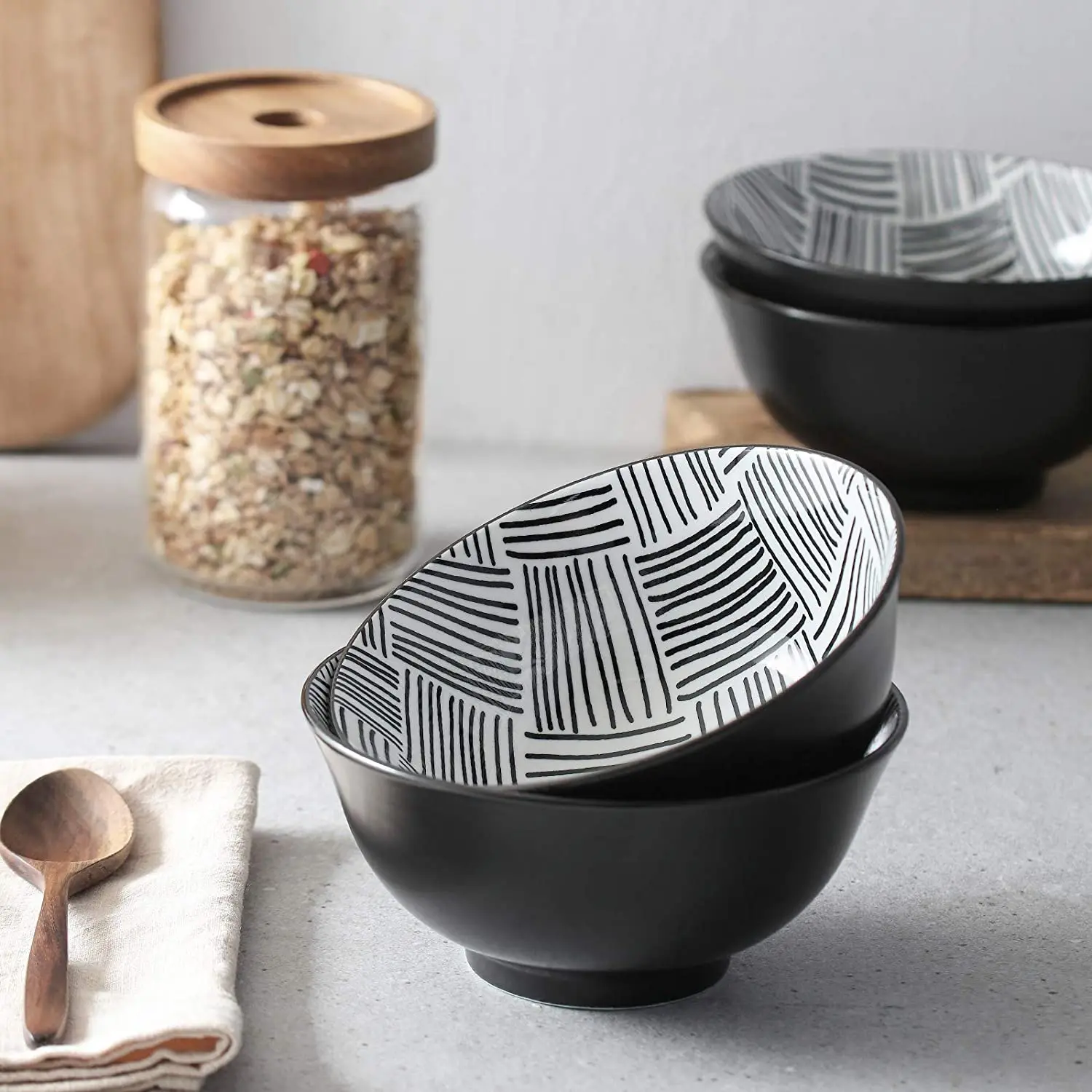 23 Ounce Cereal Bowls, Ceramic Soup Bowls, Porcelain Bowls for Kitchen Japanese Bowls