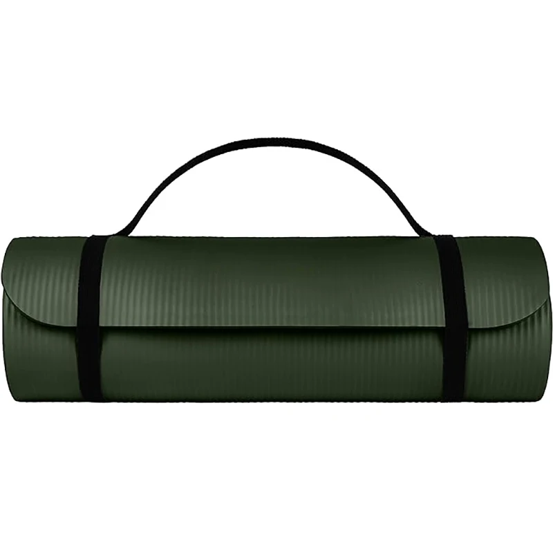 Customized Logo High Density Tear Resistant Sports NBR Yoga Mat With Nylon Strap