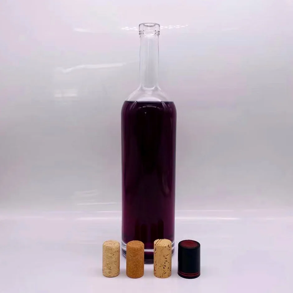 200ml 375ml 500ml 750ml Customized Long and Thin Clear Wine Glass Bottles