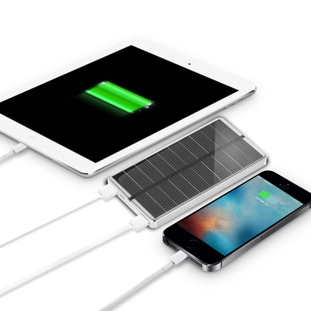 New Solar Power Banks Mobile Phone Portable Power Bank 10000Mah Double Usb High Capacity Waterproof Charger Solar Power Bank