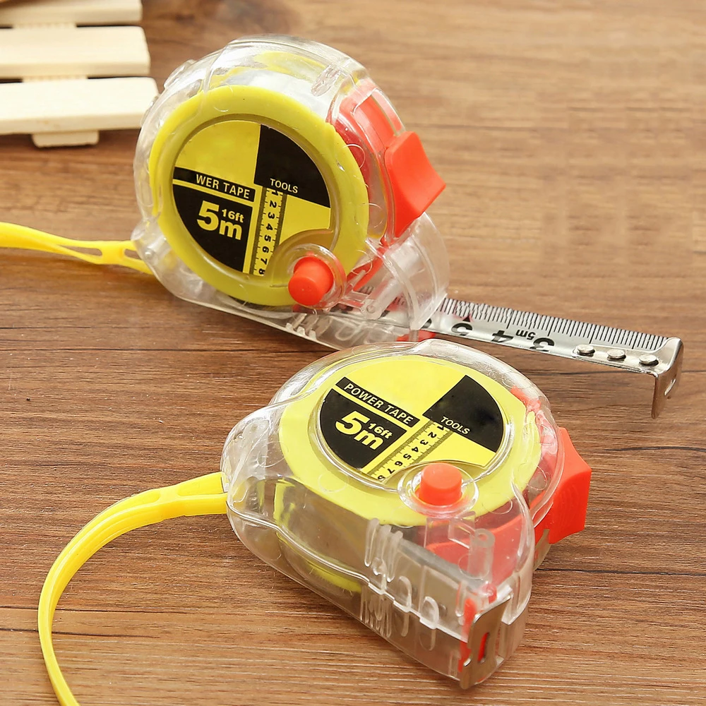 Custom Logo 3m 5m 7.5m 10m Self-lock Steel ABS Case Stainless Steel Transparent Casing Measuring Tape