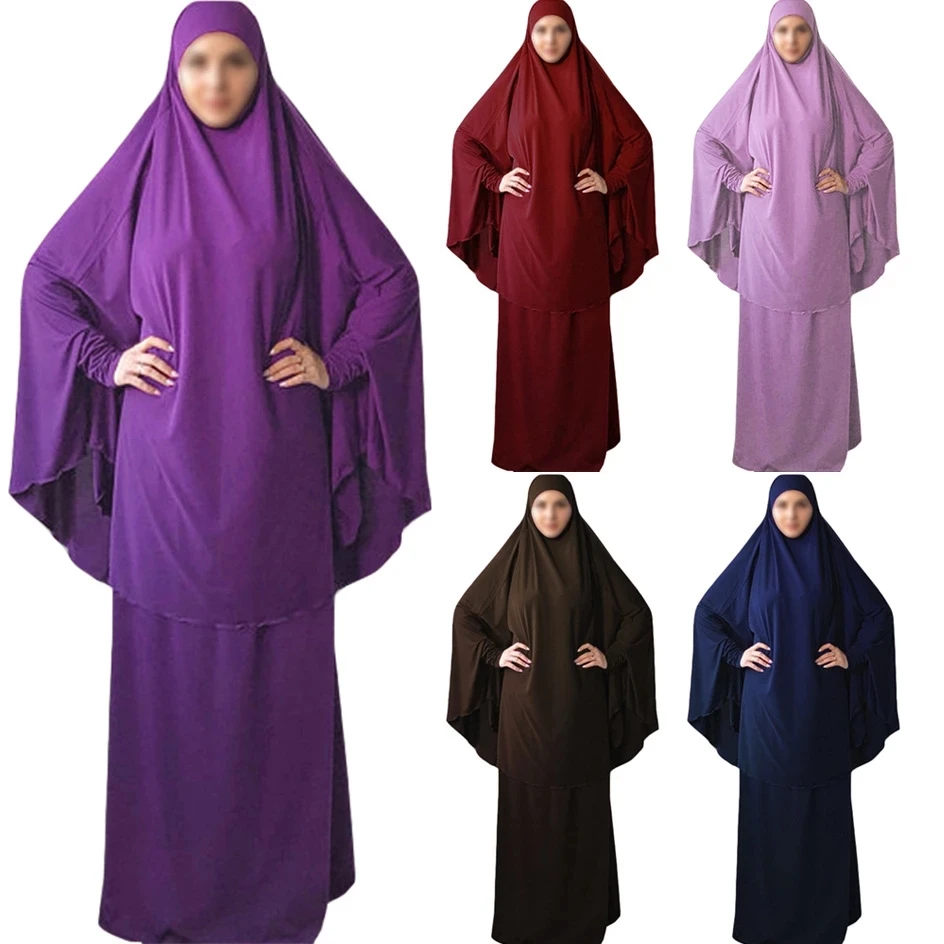 Ramadan Muslim Burqa Abaya Women Hijab Prayer Dress Islam Overhead Burka Niqab Long Khimar Kaftan Robe Arab Middle East Clothing